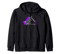 Grafica viola con scritta "Feed The Wolf Within" Felpa con Cappuccio
