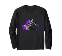 Grafica viola con scritta "Feed The Wolf Within" Maglia a Manica