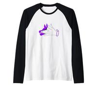 Grafica viola con scritta "Feed The Wolf Within" Maglia con Maniche Raglan