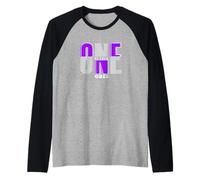 Grafica viola uno di loro viola Maglia con Maniche Raglan