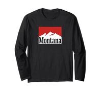 Grafica Washington Mountain Rosso/Bianco retrò Stile Vintage Maglia a Manica