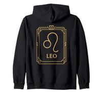 Grafica zodiacale Leo Art Deco Felpa con Cappuccio