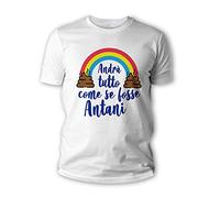 Graficamente Andrà Tutto Come se Fosse Antani - Maglietta Umoristica da Indossare o da Regalare ad Una Persona Cara (L)