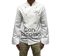 Grafiche Pilia Industria Grafica Giacca Cuoco con Nome Ricamato Personalizzabile Online Modello Livorno (M)