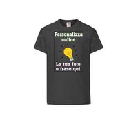 Grafiche Pilia Industria Grafica T-Shirt Personalizzabile per Bambini, Stampa Fronte e Retro, Multicolore (IT,5-6 Anni,Nero-S)