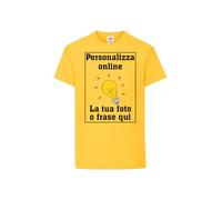 Grafiche Pilia Industria Grafica T-Shirt Personalizzabile per Bambini, Stampa Fronte e Retro, Multicolore (IT,5-6 Anni, Giallo-S)