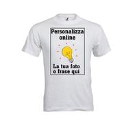 Grafiche Pilia Industria Grafica Tshirt Manica Corta-Personalizzabile Online Fronte Retro - Vari Colori (L, Regular, Bianco)