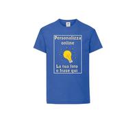 Grafiche Pilia Industria Grafica Tshirt Manica Corta-Personalizzabile Online Fronte Retro - Vari Colori (S, Regular,Blu Elettrico)