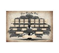 Grafici 'albero genealogico da compilare in bianco | Tabella di lavoro 'albero genealogico riempibile di 6 generazioni | Grafici della storia della famiglia decorazione da parete per soggiorno