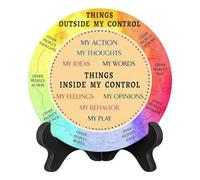 Grafico A Ruota Dei Sentimenti - Strumento Di Decorazione Della Terapia Con Supporto Di Esposizione Di Emozioni In Legno Da 20 Cm | Pannello Di Consapevolezza Della Salute Mentale Per Sala Di Studio