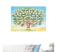 Grafico ad albero da compilare | Poster di genealogia a generazione di storia familiare creativa - Panno per foto di storia familiare Scrittura a mano fai-da-te Diagramma 'albero genealogico Albero ge