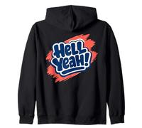 Grafico affermativo con Scritta Hell Yeah! Felpa con Cappuccio