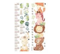 Grafico 'altezza da parete,Adesivi murali con misurazione 'altezza - Decalcomanie da muro con animali a foresta, decalcomanie da muro per bambini rimovibili in PVC Adesivo grafico di crescita, decoraz