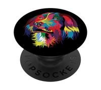 Grafico astratto colorato dell'illustrazione del cane, regalo degli amanti del cane PopSockets PopGrip Adesivo