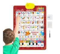 Grafico da parete con - Poster di apprendimento bilinguale da 60 cm, tavola musicale per pianoforte per parlare, display con numeri educativi | interattivo per lo studio dei bambini per