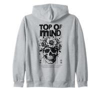 Grafico Dark Mindset Floral Skull Design Felpa con Cappuccio