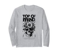 Grafico Dark Mindset Floral Skull Design Maglia a Manica
