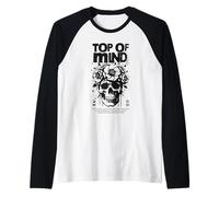 Grafico Dark Mindset Floral Skull Design Maglia con Maniche Raglan