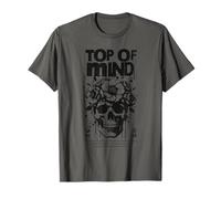 Grafico Dark Mindset Floral Skull Design Maglietta