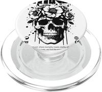Grafico Dark Mindset Floral Skull Design PopSockets PopGrip per MagSafe