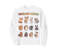 Grafico degli Animali del Bosco per Bambini Foresta Animal Learning Felpa