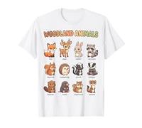 Grafico degli Animali del Bosco per Bambini Foresta Animal Learning Maglietta