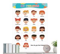 Grafico dei sentimenti per bambini, grafico emotivo di carta, poster di apprendimento ' dei cartoni animati per bambini in età prescolare, forniture per angoli calmi