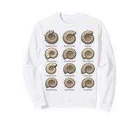 Grafico dei Tipi di fossili di Ammonite Cefalopodi preistorici Felpa