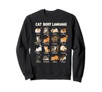 Grafico del Linguaggio del Corpo del Gatto Poses di Gattini Felpa