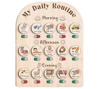 Grafico della routine quotidiana per bambini, Grafico della routine per bambini in legno con scatola portaoggetti, Programma visivo per, Casa e classe, Programma visivo per