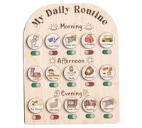 Grafico della routine quotidiana per bambini Programma visivo per bambini in legno con scatola portaoggetti