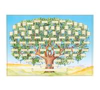 Grafico dell'albero della famiglia 16 x 24 pollici tela in bianco grafico genealogia riempi, distesi robusti resistenti alla dissolvenza per display a parete, poster di storia familiare riempibi
