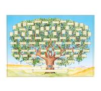 Grafico dell'albero della famiglia 16x24 pollici grafica di genealogia vuota per riempire la tela robusta distesa per la parete dell'albero genealogico resistente alla dissolvenza per visuali