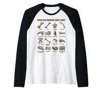 Grafico delle Ossa di Dinosauro fossilizzate Paleontologia Preistorica Maglia con Maniche Raglan