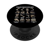 Grafico delle ossa di dinosauro fossilizzate Paleontologia Preistorica PopSockets PopGrip Adesivo