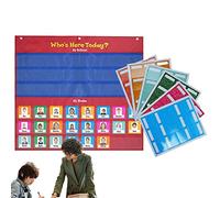 Grafico delle presenze per classe, 72 carte Grafico delle presenze in aula - Chi è qui, tabella tascabile per aiutare le mani per classe, scuola materna, forniture prescolari