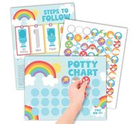 Grafico di addestramento al vasino arcobaleno per bambine - Tabella adesiva per addestramento al vasino per ragazze vasino, grafico per vasino per ragazze con adesivo, grafico adesivo per bambini