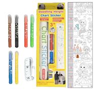Grafico di altezza per bambini, grafico a crescita | Decalcomanie di misura in altezza scarabocchiate | Adesivo per pareti in crescita decorativa per la sala giochi in aula per bambini della scuola ma