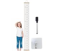 Grafico di crescita dei bambini, righello di misurazione 'altezza per bambini, telaio in legno, tabella di misurazione 'altezza in tela in tessuto, righello rimovibile per la crescita di