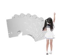 Grafico di crescita dello specchio puzzle, misure accurate, specchio grafico di crescita autoadesivo, grafico di misurazione a specchio puzzle per asilo , camera da letto