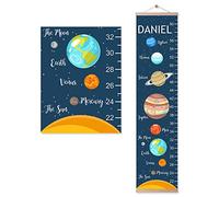 Grafico di crescita personalizzato per bambini - Righello in tela decorazione da parete per misurare l'altezza per la camera dei bambini, asilo nido, personalizzabile con nome, design 4D o opzioni
