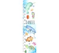 Grafico di crescita personalizzato per bambini - Righello in tela decorazione da parete per misurare l'altezza per la camera dei bambini, asilo nido, personalizzabile con nome, design 9D o opzioni