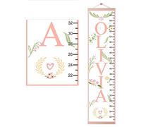 Grafico di crescita personalizzato per bambini - Righello in tela decorazione da parete per misurare l'altezza per la camera dei bambini, asilo nido, personalizzabile con nome, design 6D o opzioni