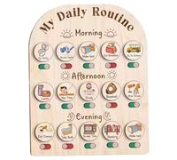 Grafico di routine quotidiana per bambini, grafico di routine per bambini in legno con scatola portaoggetti, programma visivo per, programma visivo per casa e classe