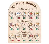 Grafico di routine quotidiana per bambini, grafico di routine per bambini in legno con scatola portaoggetti, programma visivo per casa e classe