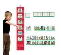 Grafico Giornaliero - Scheda Di Pianificazione Visiva | Tela Di Routine Della Buona Notte | Organizzatore In Classe Con 45 Carte Attività E 9 Spazi Vuoti | Planner Di Comportamento Tascabile Per