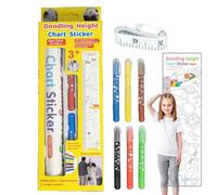 Grafico in altezza per muro, grafico altezza per bambini - Arredamento del sovrano di scarabocchi - Adesivo per pareti in crescita decorativa per la sala giochi in aula per bambini della scuola matern