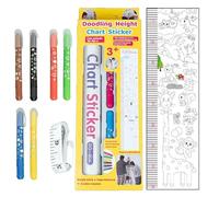 Grafico in altezza per muro, grafico altezza per bambini - Arredamento del sovrano di scarabocchi,Adesivo per pareti in crescita decorativa per la sala giochi in aula per bambini della scuola materna