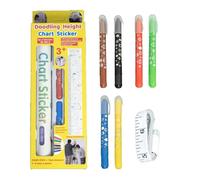 Grafico in altezza per muro, grafico altezza per bambini - Sovrano di altezza scarabocchiale,Adesivo per pareti in crescita decorativa per la sala giochi in aula per bambini della scuola materna