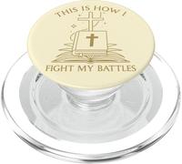 Grafico incrociato della Bibbia di This Is How I Fight My Battles PopSockets PopGrip per MagSafe